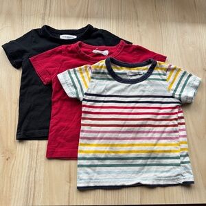 Kids Short Sleeve Tee 3-Pack - Striped, Red & Black